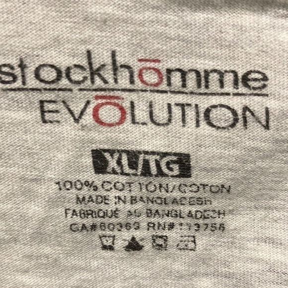 STOCKHOMME Evolution Grey Long Sleeve T-shirt with chest pocket XL - Picture 7 of 9